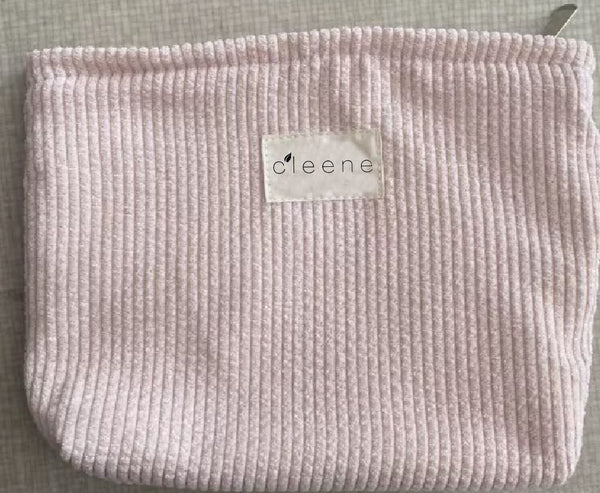 Trousse de toilette rose en velours