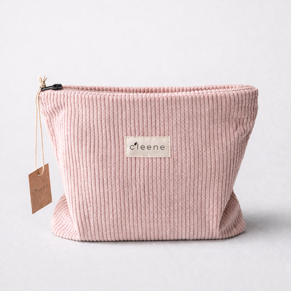Trousse de toilette rose en velours